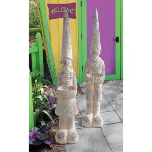 Design Toscano FU912012 7 1/2 Inch Set of Bastian and Gerda Knothole Gnomes