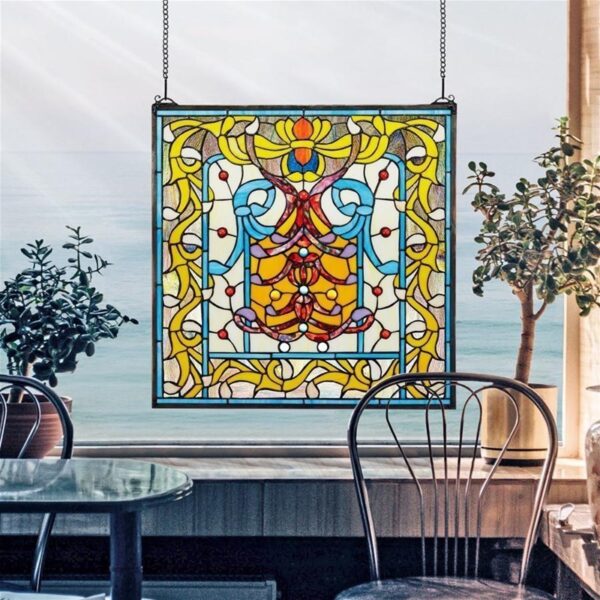 Design Toscano HD123 20 1/2 Inch Bedford Manor Stained Glass Window