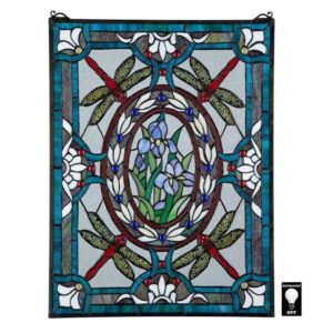 Design Toscano HD585 19 Inch Dragonfly Floral Window