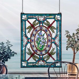 Design Toscano HD585 19 Inch Dragonfly Floral Window