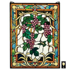 Design Toscano HD597 19 Inch Grape Vineyard Stained Glass Window