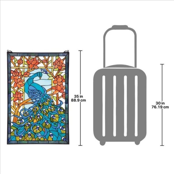 Design Toscano HD715 23 Inch Peacocks Paradise Window