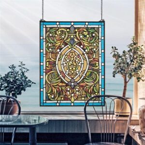 Design Toscano HD748 19 Inch Beguiled in Stained Glass Window - Blue