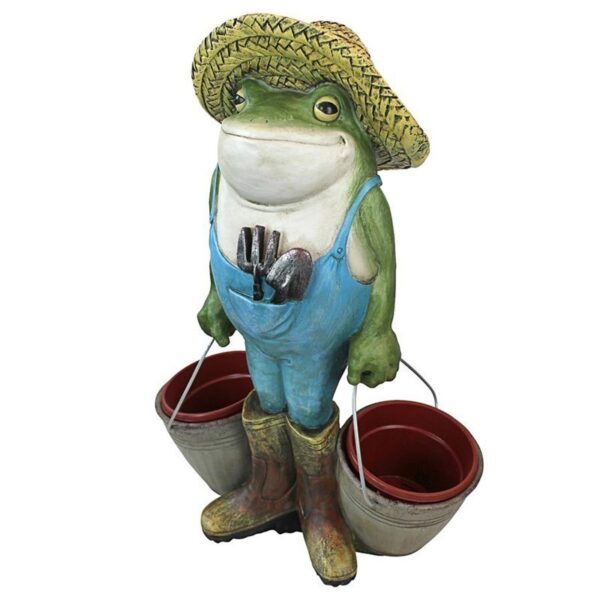 Design Toscano HF300718 11 1/2 Inch Buckets the Garden Frog Statue