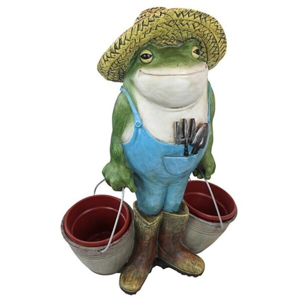 Design Toscano HF300718 11 1/2 Inch Buckets the Garden Frog Statue