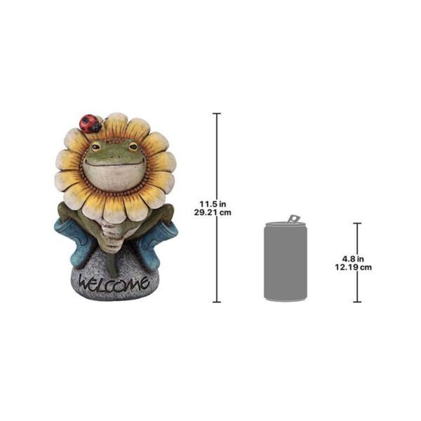 Design Toscano HF300725 7 Inch Flowery Frog Garden Welcome Statue