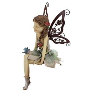 Design Toscano HF326063 6 1/2 Inch Fannie the Fairy Sitting Statue