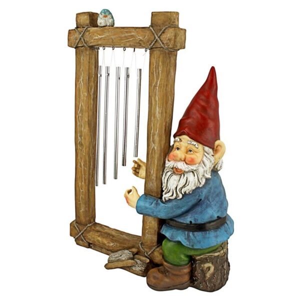 Design Toscano HF5152401 10 Inch Ringing His Chimes Garden Gnome Statue