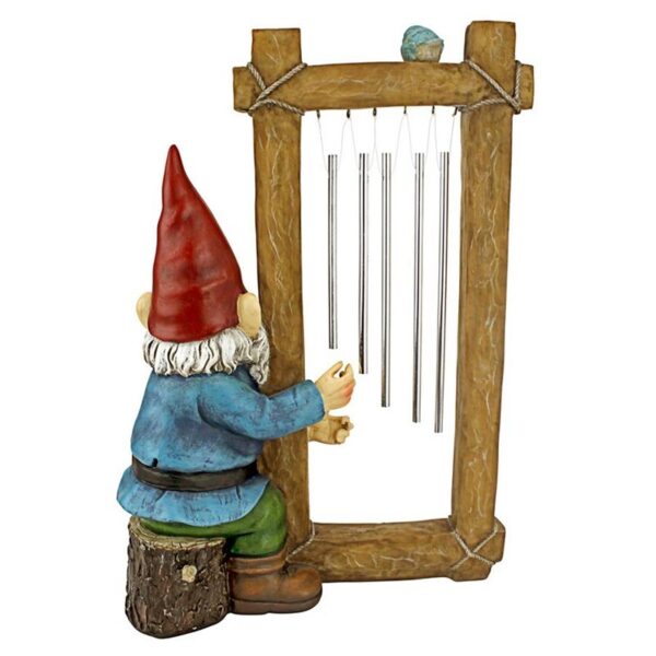 Design Toscano HF5152401 10 Inch Ringing His Chimes Garden Gnome Statue