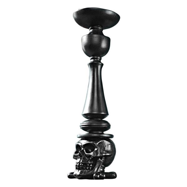 Design Toscano HF550641 4 1/2 Inch Shadow of Darkness Skull Candlestick