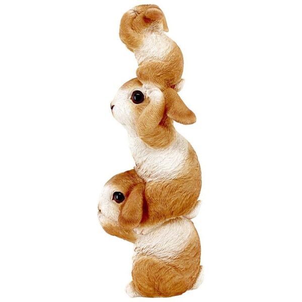 Design Toscano HT104330 4 Inch Stacked Hear See Speak No Evil Rabbit Statue