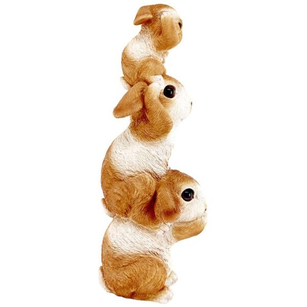 Design Toscano HT104330 4 Inch Stacked Hear See Speak No Evil Rabbit Statue