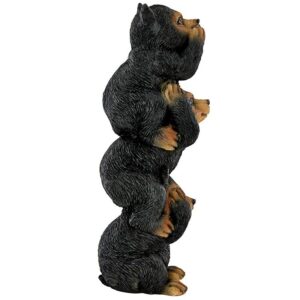 Design Toscano HT142927 3 1/2 Inch Speak Hear See No Evil Stacked Black Bears