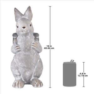 Design Toscano HT21051041 10 Inch Bunny with Basket Easter Rabbit Statue