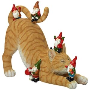 Design Toscano HT542036 14 1/2 Inch Catatonic Gnome Feline Frenzy Statue