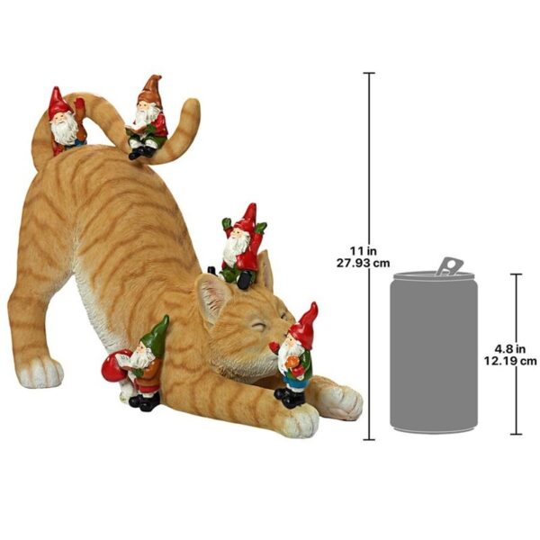 Design Toscano HT542036 14 1/2 Inch Catatonic Gnome Feline Frenzy Statue