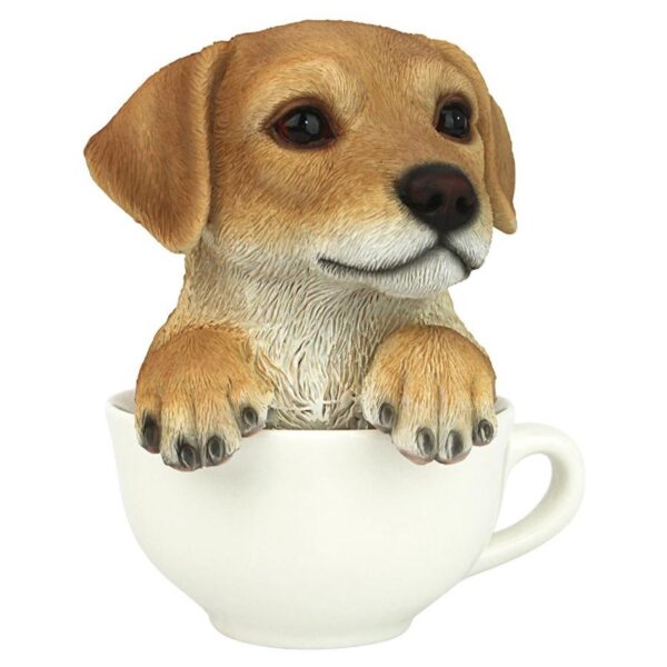 Design Toscano HT8730 4 1/2 Inch Lab Pup in Cup - Yellow