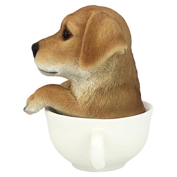 Design Toscano HT8730 4 1/2 Inch Lab Pup in Cup - Yellow