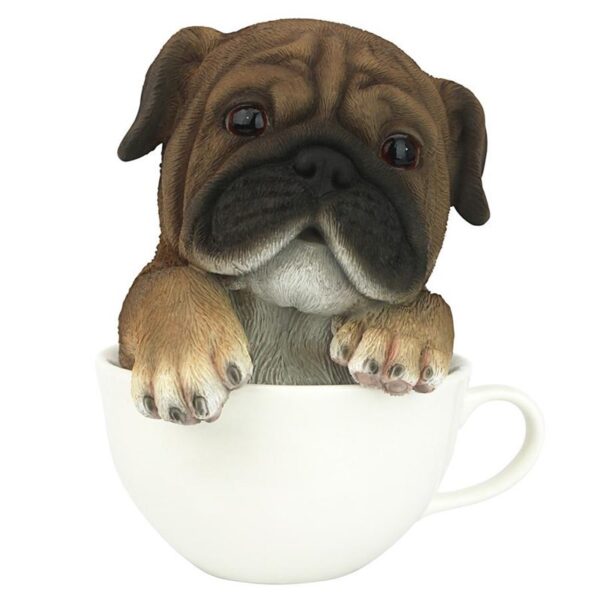 Design Toscano HT8740 4 1/2 Inch Pug Pup in Cup