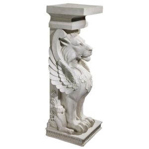 Design Toscano JE122391 10 Inch Trapezophoron Winged Lion Pedestal