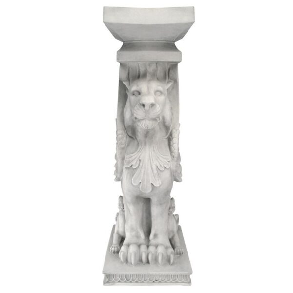 Design Toscano JE122391 10 Inch Trapezophoron Winged Lion Pedestal