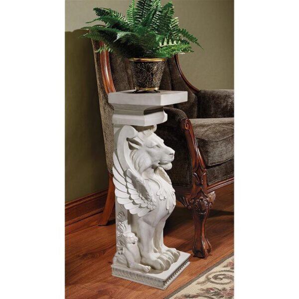 Design Toscano JE122391 10 Inch Trapezophoron Winged Lion Pedestal