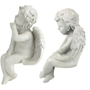 Design Toscano JE9101261 8 Inch Meditation and Contemplation Cherubs - Antique Stone