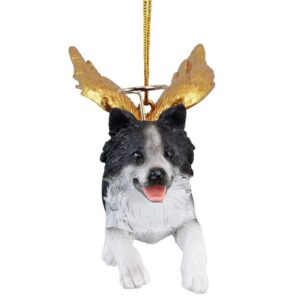 Design Toscano JH170715 4 Inch Honor The Pooch Border Collie Holiday Dog Angel Ornament Collection