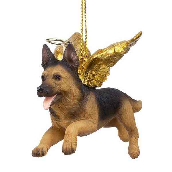 Design Toscano JH170718 4 Inch Honor The Pooch German Shepherd Holiday Dog Angel Ornament