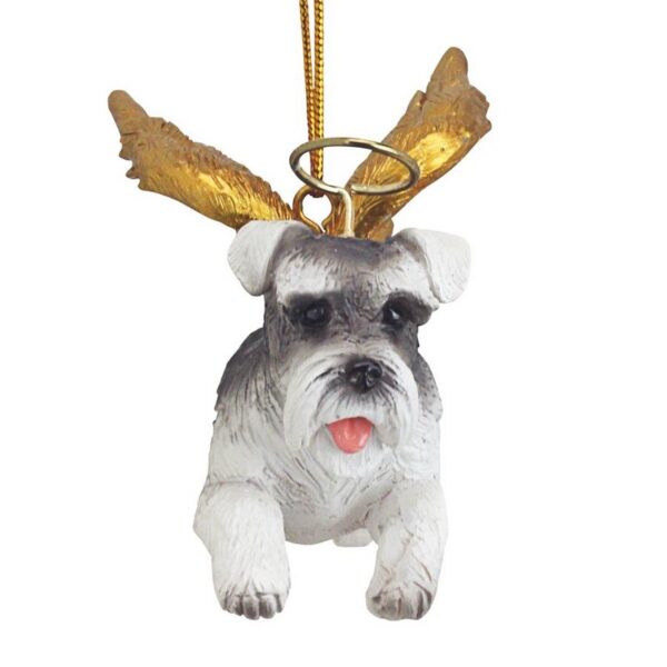 Design Toscano JH170719 3 1/2 Inch Honor The Pooch Mini Schnauzer Holiday Dog Angel Ornament