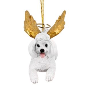 Design Toscano JH170731 3 1/2 Inch Honor The Pooch White Poodle Holiday Dog Angel Ornament