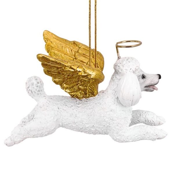 Design Toscano JH170731 3 1/2 Inch Honor The Pooch White Poodle Holiday Dog Angel Ornament