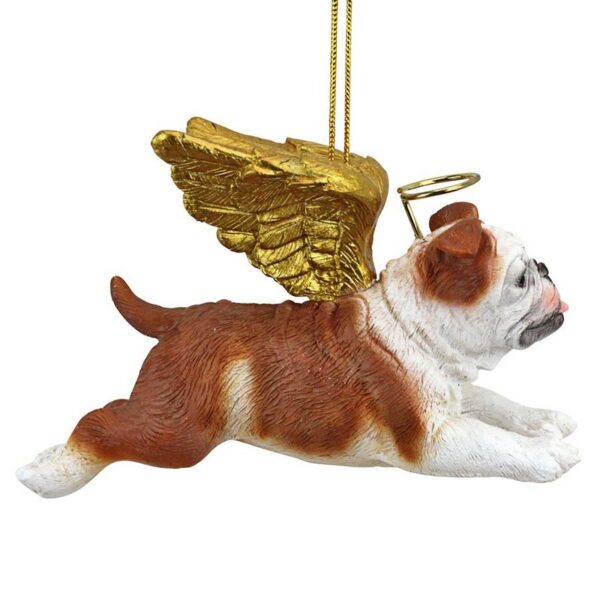 Design Toscano JH170733 4 Inch Honor The Pooch Bulldog Holiday Dog Angel Ornament