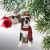 Design Toscano JH576302 2 1/2 Inch Boston Terrier Holiday Dog Ornament Sculpture