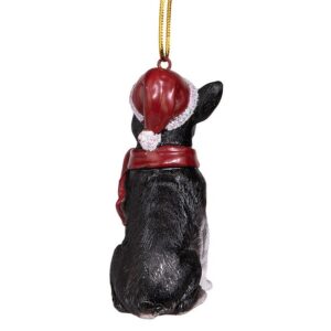 Design Toscano JH576302 2 1/2 Inch Boston Terrier Holiday Dog Ornament Sculpture