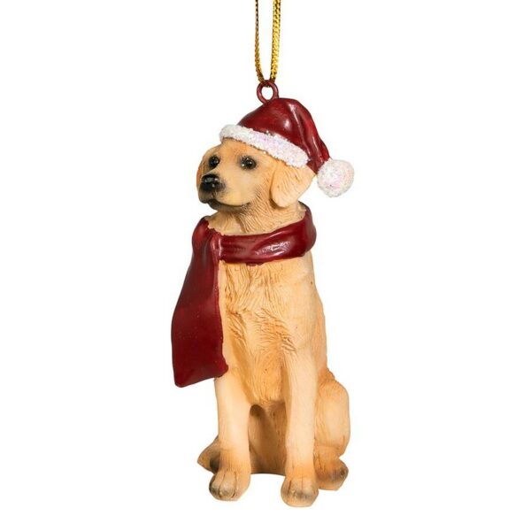 Design Toscano JH576305 2 1/2 Inch Golden Retriever Holiday Dog Ornament Sculpture