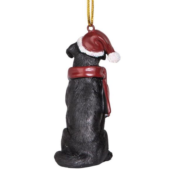 Design Toscano JH576310 2 1/2 Inch Black Labrador Retriever Holiday Dog Ornament Sculpture