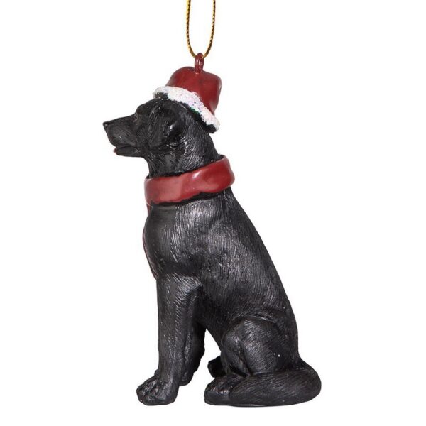 Design Toscano JH576310 2 1/2 Inch Black Labrador Retriever Holiday Dog Ornament Sculpture