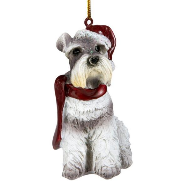 Design Toscano JH576317 2 1/2 Inch Miniature Schnauzer Holiday Dog Ornament Sculpture