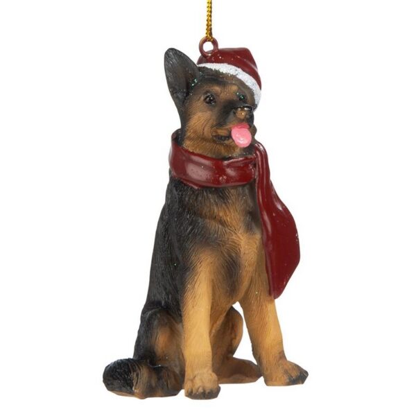 Design Toscano JH576320 2 1/2 Inch German Shepherd Holiday Dog Ornament Sculpture