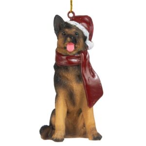 Design Toscano JH576320 2 1/2 Inch German Shepherd Holiday Dog Ornament Sculpture