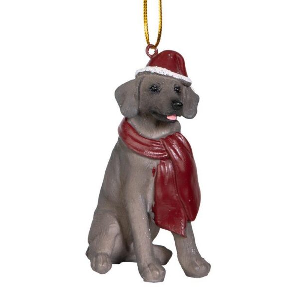 Design Toscano JH576326 2 1/2 Inch Weimaraner Holiday Dog Ornament Sculpture