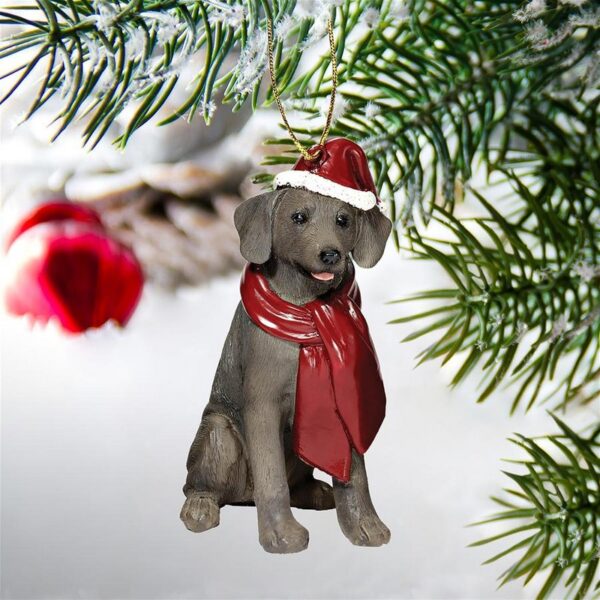 Design Toscano JH576326 2 1/2 Inch Weimaraner Holiday Dog Ornament Sculpture