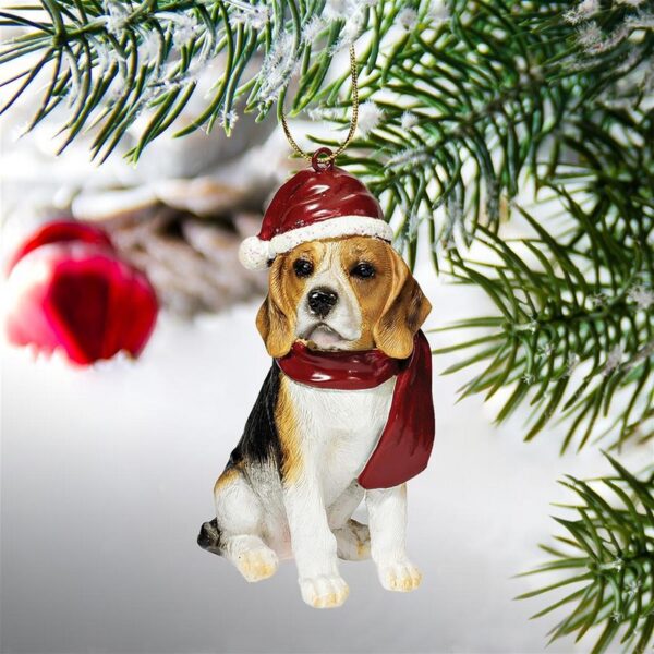 Design Toscano JH576327 2 1/2 Inch Beagle Holiday Dog Ornament Sculpture