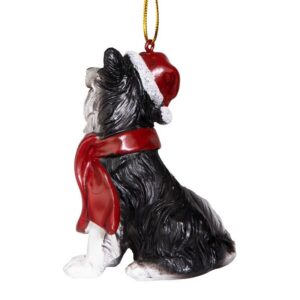 Design Toscano JH576341 2 1/2 Inch Border Collie Holiday Dog Ornament Sculpture