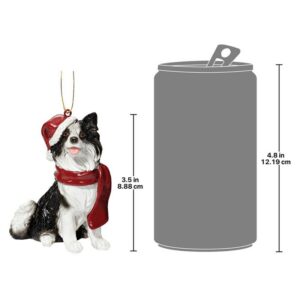 Design Toscano JH576341 2 1/2 Inch Border Collie Holiday Dog Ornament Sculpture