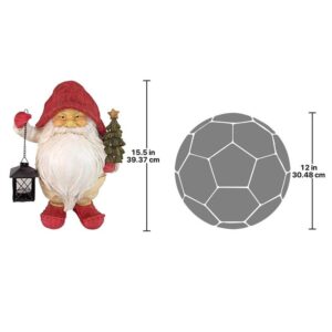 Design Toscano JQ10101 12 Inch Santa Claus with Lantern and Tree