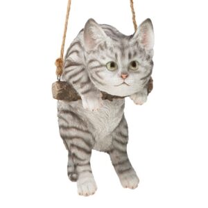 Design Toscano JQ108044 5 1/2 Inch Tabby Cat Hanging - Grey