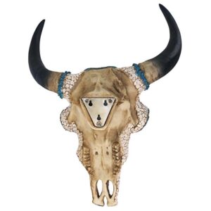 Design Toscano JQ11189 13 1/2 Inch Mystic Plains Warrior Cow Skull, Large