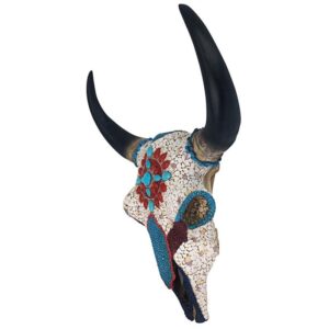 Design Toscano JQ11189 13 1/2 Inch Mystic Plains Warrior Cow Skull, Large